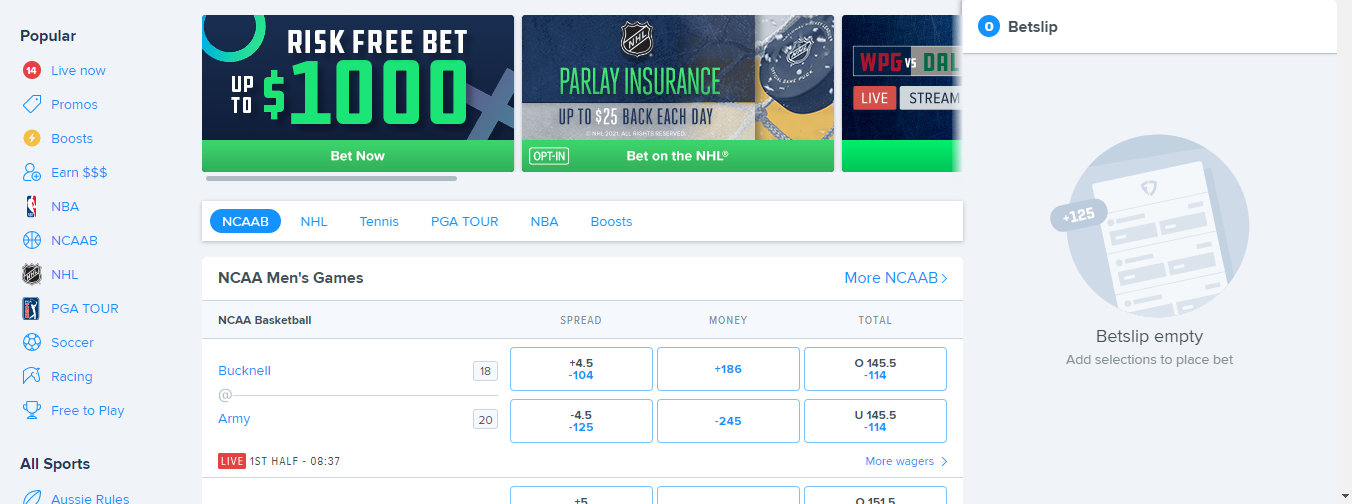 fanduel screenshot