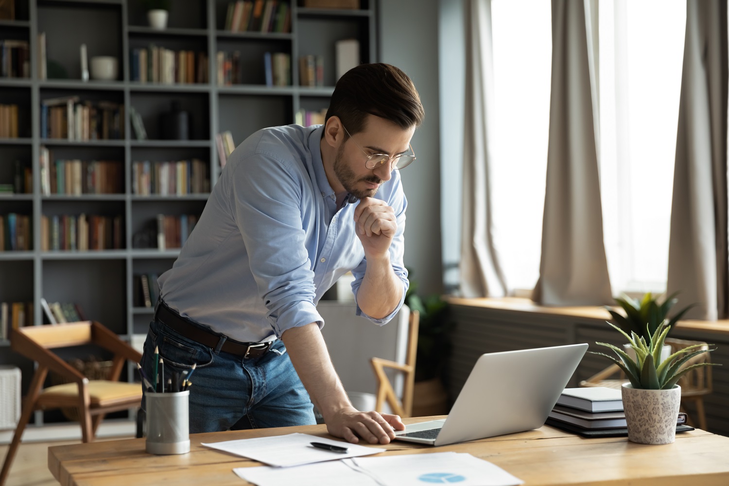 Man using computer